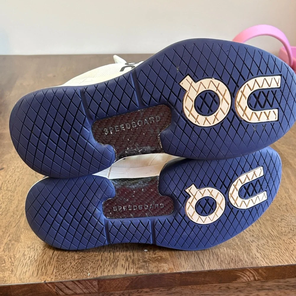 On Running Men's White and Navy Athletic Shoes - Picture 4 of 7